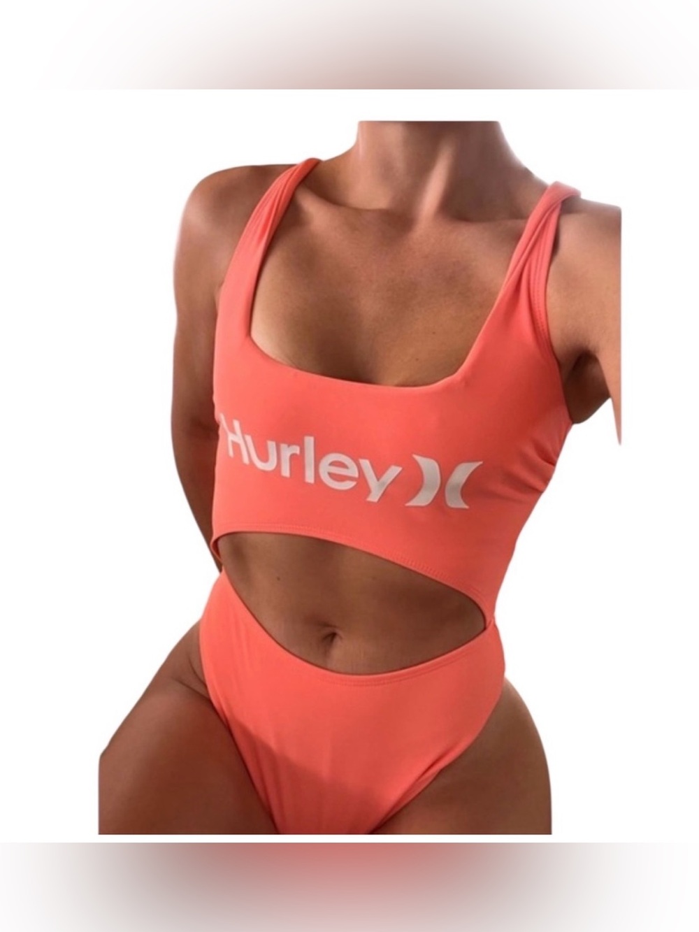 Hurley one piece peach monokini swimsuit sz XL